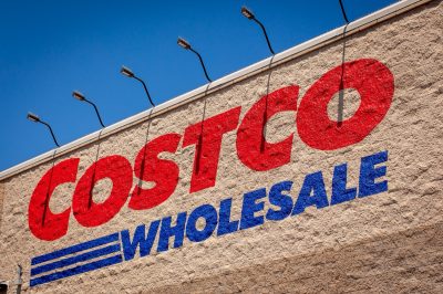 Mountain View, California US - May 3, 2025: closeup of the sign of Costco Wholesale Corporation on one of the stores in Silicon Valley, SF Bay Area. Costco Wholesale exterior trademark logo