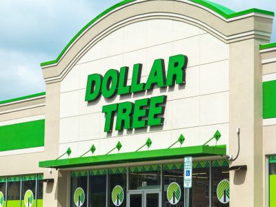 Cary, North Carolina - June 10 2025: Dollar Tree Store Brand Logo Display Storefront Apex NC Location