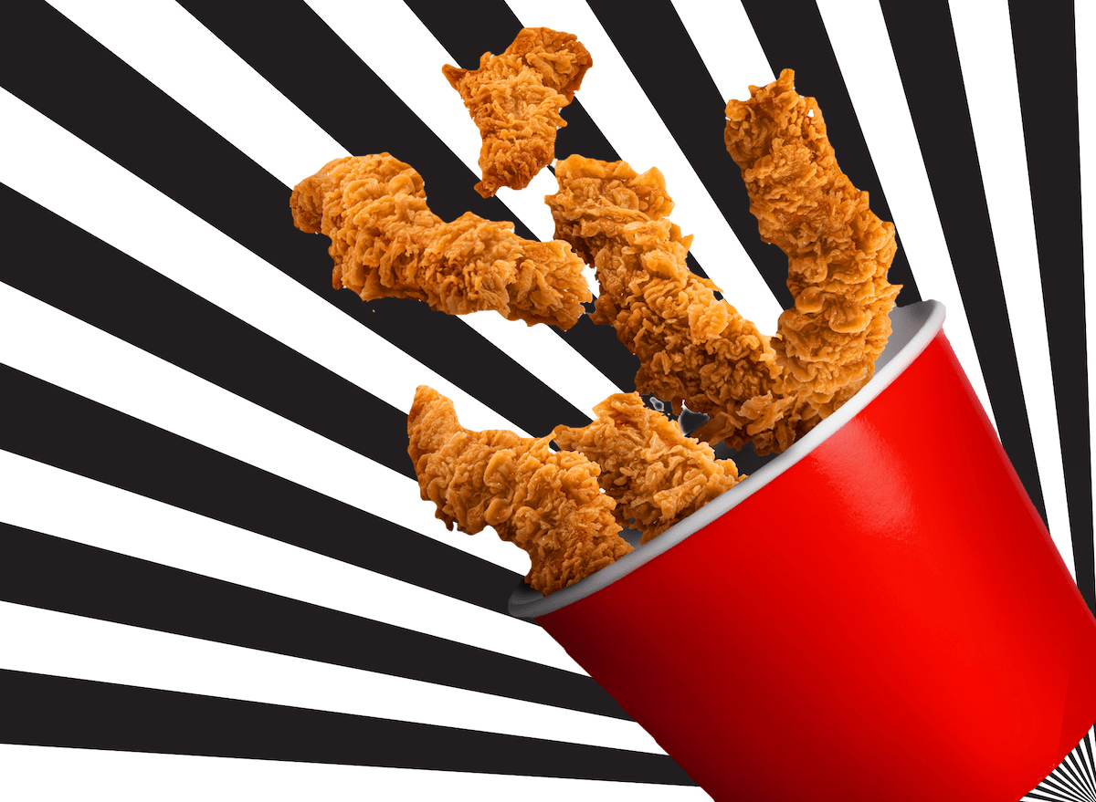 Pattern, black, white, stripes, fried chicken