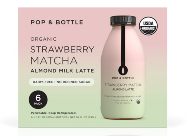 Pop & Bottle Organic Strawberry Matcha Almond Milk Latte