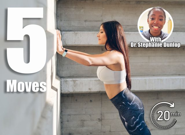 Sporty young woman doing standing wall push up triceps strength exercise during urban outdoor fitness workout. 5 Low-Impact Moves That Melt Belly Fat After 50. Cover