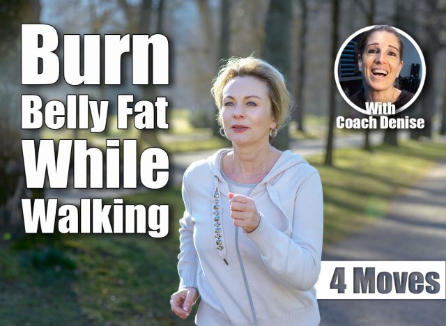Smiling healthy happy fit senior woman jogging in the park along a tree-lined avenue during her daily exercise workout. 4 Power Walking Moves That Burn More Belly Fat Than Jogging After 40. Cover