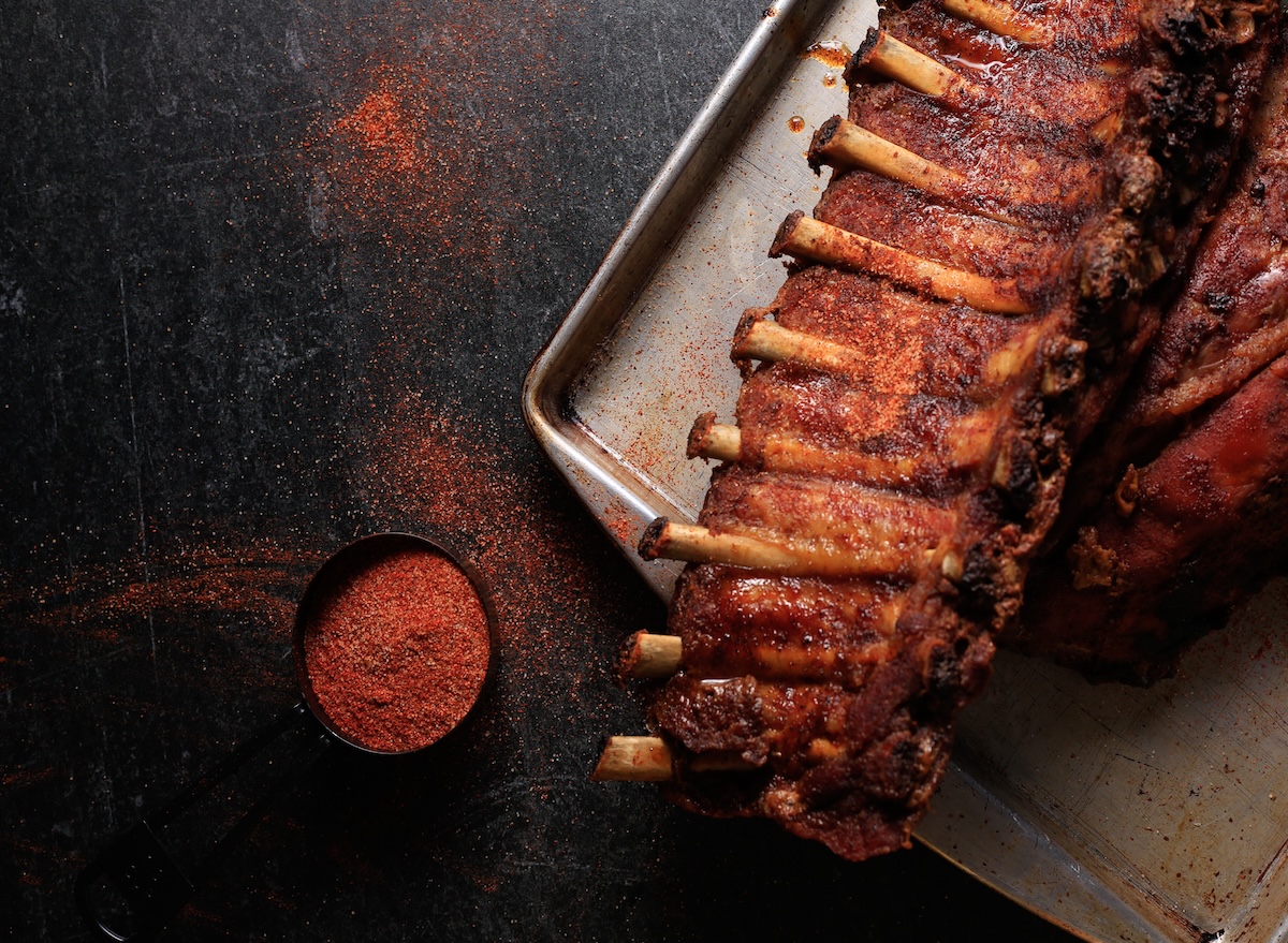 Dark,And,Moody,Rack,Of,Meaty,Baby,Back,Ribs,With