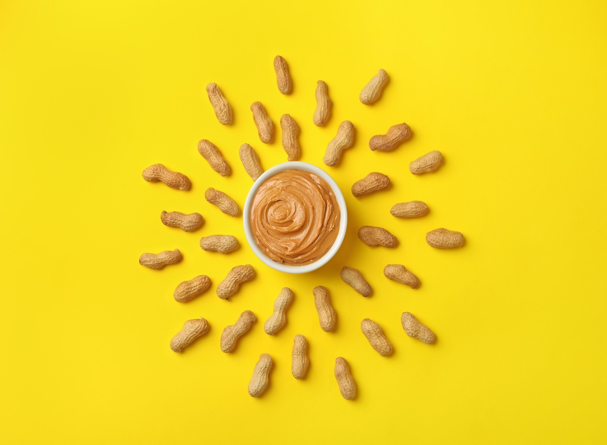 Sun,Made,Of,Peanut,And,Bowl,Of,Peanut,Butter,On