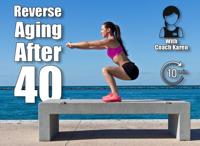 Hispanic woman doing squats on a bench by the ocean. 5 Daily Bodyweight Moves That Reverse Aging Better Than Treatments After 40. Cover