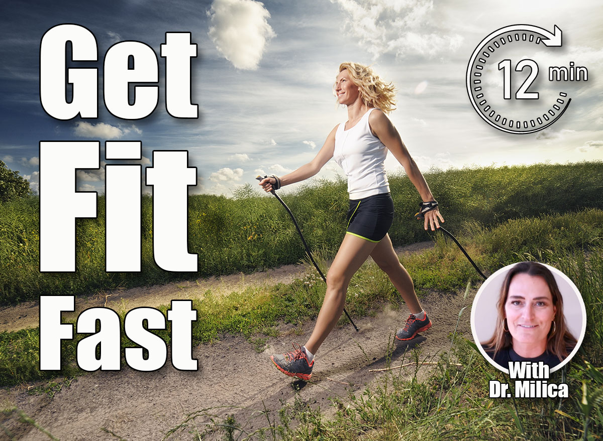 Nordic walking - active people outdoor. The 12-Min Daily Walking Workout for Women to Get Fit — UPDATE. Cover