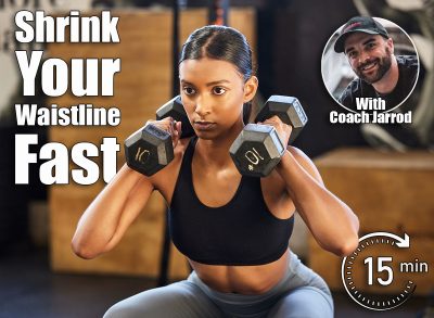 Fitness, squat or woman with dumbbells training, exercise or workout for powerful arms or muscles in gym. Dumbbell squats, bodybuilder or Indian girl athlete lifting weights or exercising biceps. 4 Daily Exercises That Shrink Your Waistline Faster Than Cardio After 40. Cover