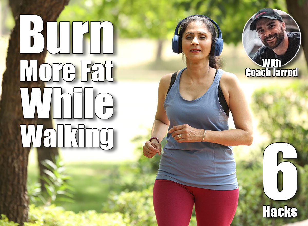 Indian happy women doing joking running and walking in garden ramp with headphone listening music feeling good. 6 Morning Walking Tweaks That Torch More Fat Than Your Old Cardio After 45. Cover