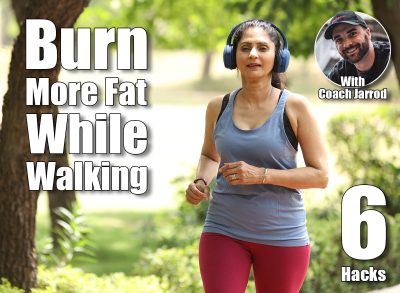 Indian happy women doing joking running and walking in garden ramp with headphone listening music feeling good. 6 Morning Walking Tweaks That Torch More Fat Than Your Old Cardio After 45. Cover