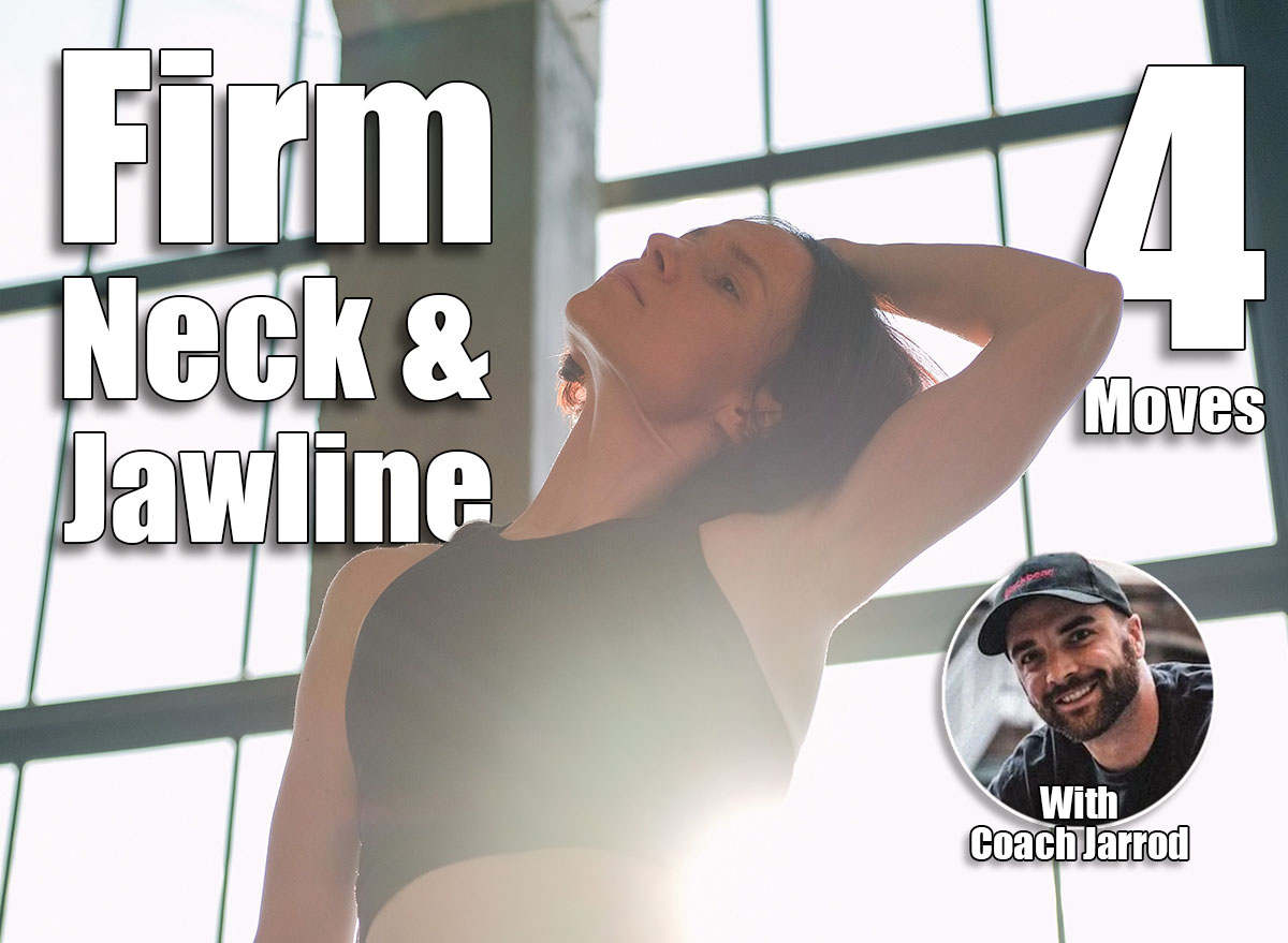 Body warm-up. Neck stretching. Athletic woman in activewear side tilt head with hands training spine muscle in light fitness studio interior. 4 Daily Moves That Firm Your Neck and Jawline Better Than Facials After 50. Cover