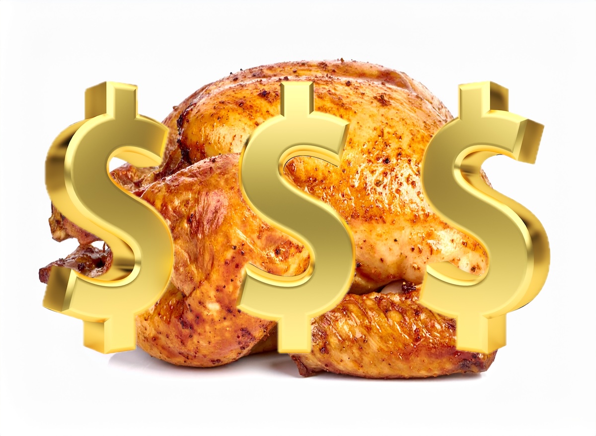 Whole,Roasted,Chicken,Isolated,On,White,Background,,Golden,Skin,,Holiday