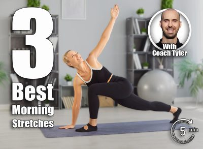 Home yoga workout of girl standing in Twisted side angle pose on fitness mat. Young woman stretching, athlete training strength of muscle, flexibility. Pilates, gymnastics, balance asana concept. 3 Morning Stretches That Boost Energy Better Than Coffee in 5 Minutes. Cover