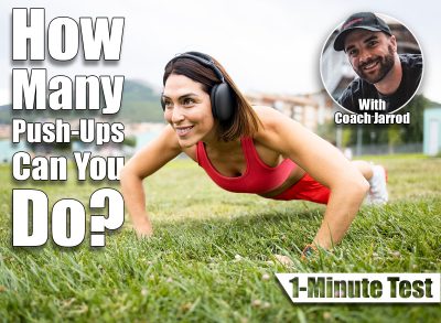 A woman between 40 and 50 years old is training outdoors in sportswear.The woman is doing push-ups on the lawn.Concept of middle-aged women doing sports. If You Can Do This Many Push-Ups Without Stopping, Your Upper Body Is In Great Shape. Cover