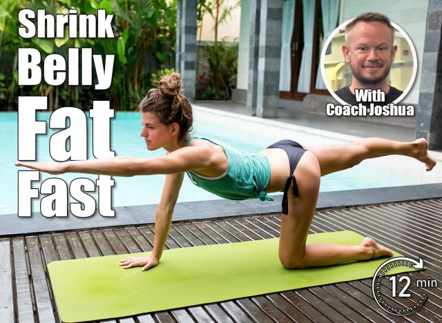 Sporty Woman Doing Bird Dog Yoga Pose Near Pool. 6 Morning Exercises That Burn More Belly Fat Than Cardio After 50. Cover