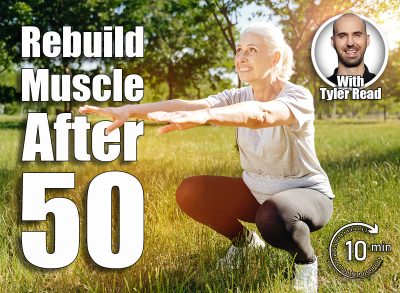 Positive aged woman doing squats in the park. 4 Daily Bodyweight Exercises That Reverse Muscle Loss After 50. Cover
