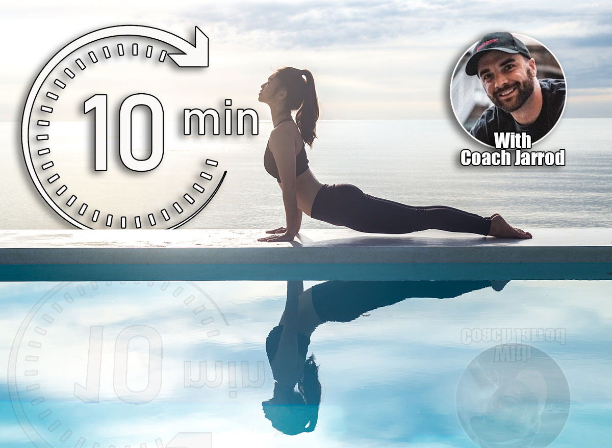 Vacation of Calm Attractive Asian woman practice yoga Cobra Pose on the pool above beach in the morning with beautiful sea in Tropical island,comfortable and relax in holiday.Yoga Vacations Concept. The 10-Minute Core Routine That Makes You Feel Decades Younger After 50. Cover