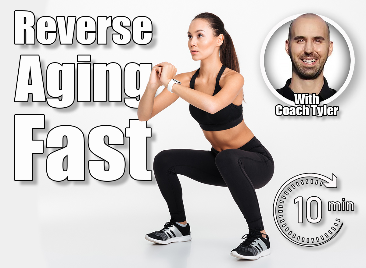 Portrait of a confident asian fitness woman doing squats isolated over white background. 4 Classic Exercises That Reverse Aging Faster Than Cardio. Cover