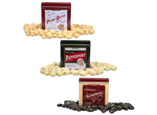 A'cappella Holiday Chocolate Tumbled Fruit and Nut Tri-Tin