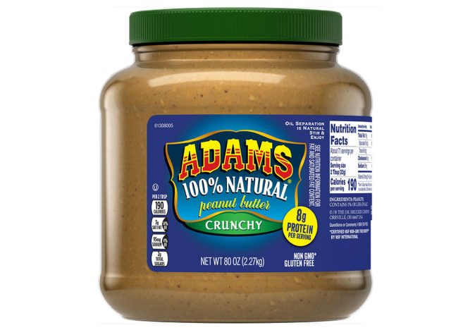 Adams 100% Natural Crunchy Peanut Butter, 80 oz