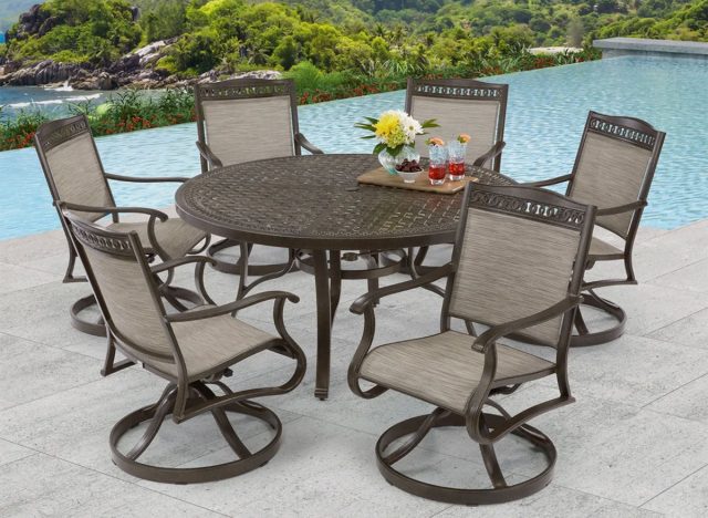Agio Cullman 7-piece Sling Outdoor Patio Dining Set