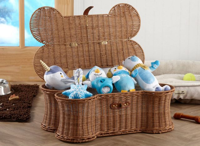 Buddy Buddy Dog Bone Basket and 5-piece Arctic Dog Toy Set