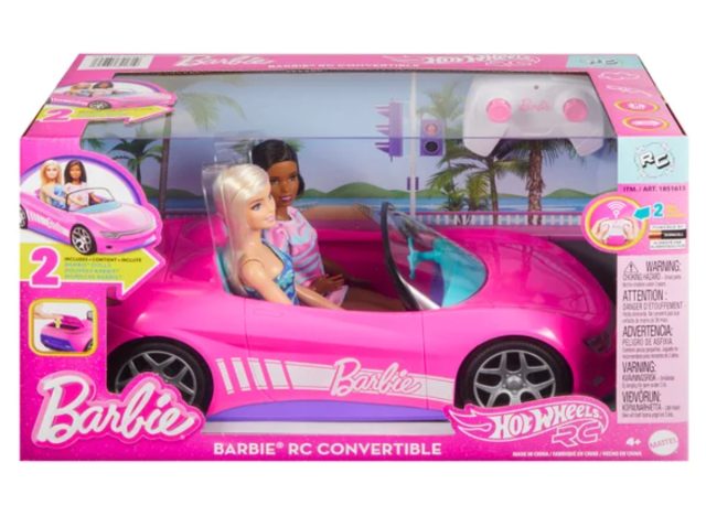 Hot Wheels Barbie RC Convertible Car with 2 Barbie Dolls
