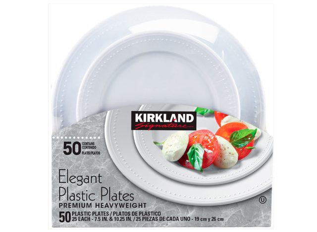 Kirkland Signature Elegant Plastic Plate, White
