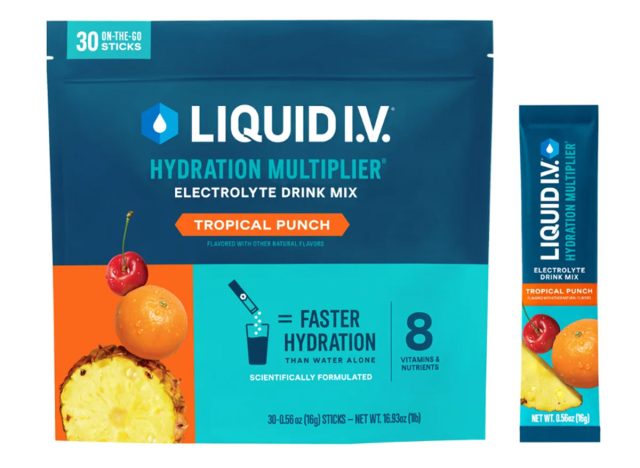 Liquid I.V. Hydration Multiplier, 30 Individual Serving Stick Packs in Resealable Pouch, Tropical Punch
