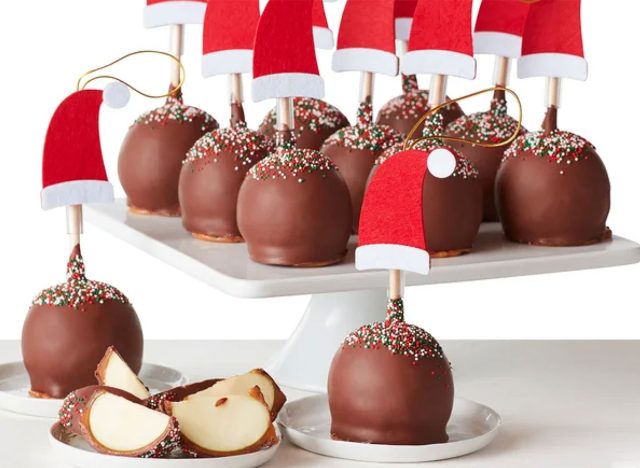 Mrs. Prindables Santa Hat Chocolate Caramel Apples