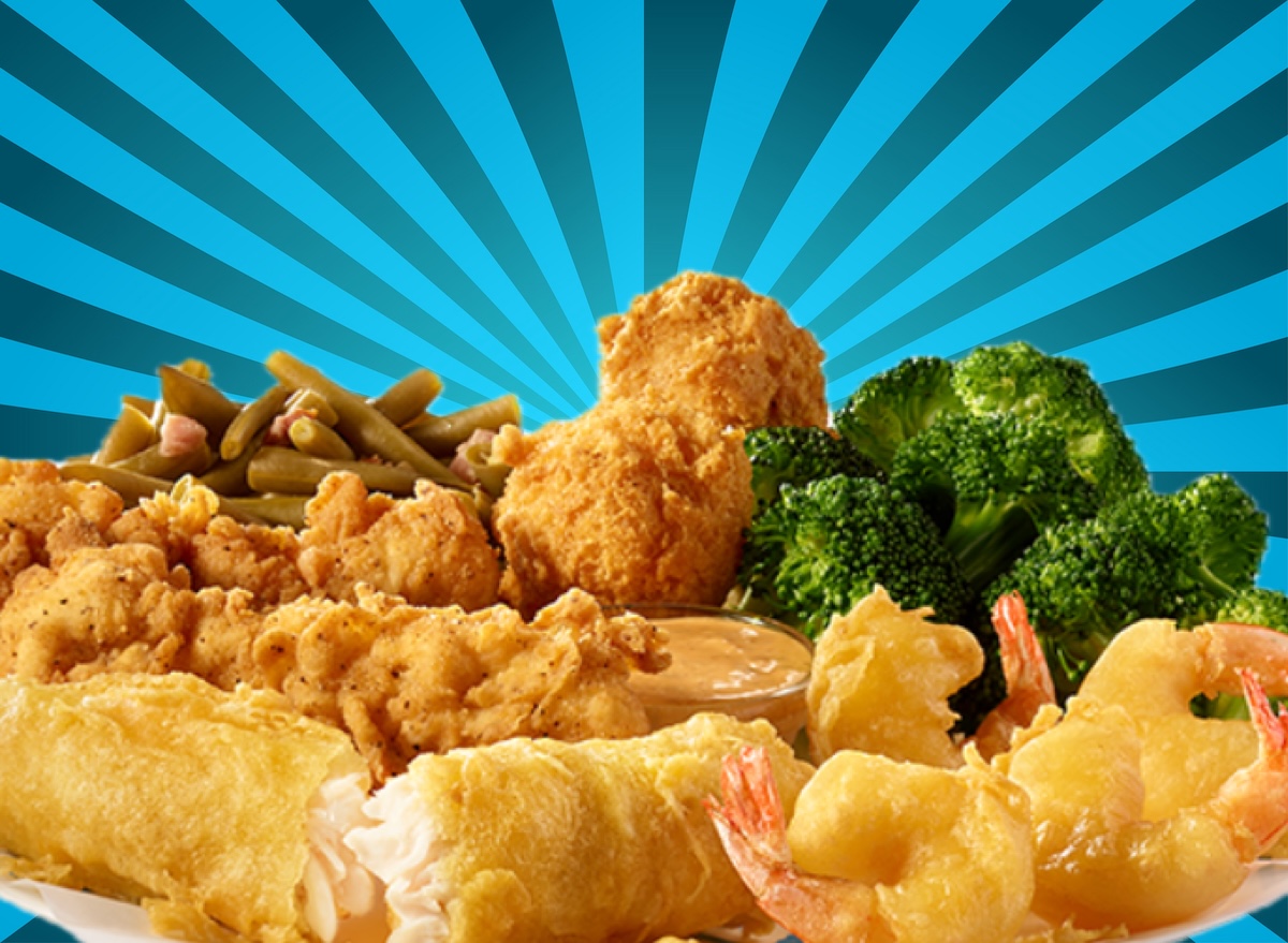Blue, burst, Captain D’s, Seafood Sampler