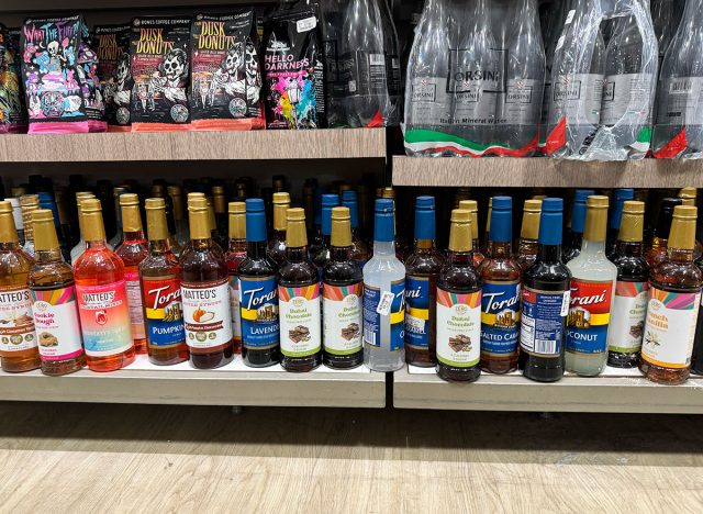 Drink syrup flavors at HomeGoods 