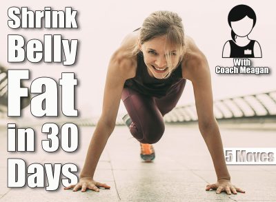 Smiling young woman wearing sportswear, looking at camera and doing mountain climber exercise. Front view. 5 Best Classic Exercises to Shrink Your Stomach in 30 Days After 40. Cover