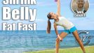 Fitness exercise woman using kettlebell in fitness strength training workout outside on grass by the ocean. Beautiful young fit instructor and fitness model. 4 Standing Core Exercises That Flatten Belly Faster Than Planks After 50. Cover