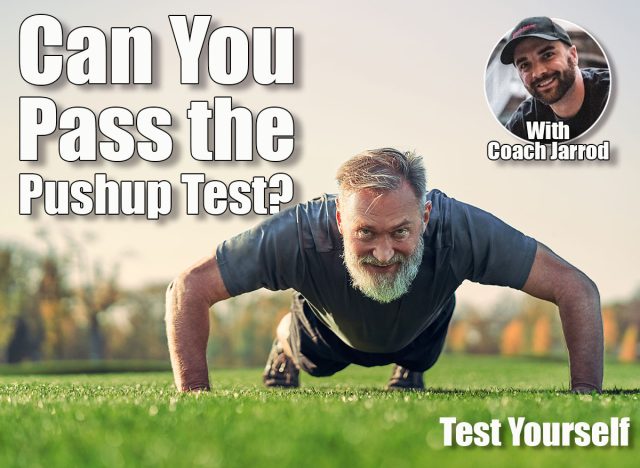 The old sportsman pushing up on the grass. If You Can Do This Many Pushups After 45, Your Upper Body Strength Is Elite. Cover