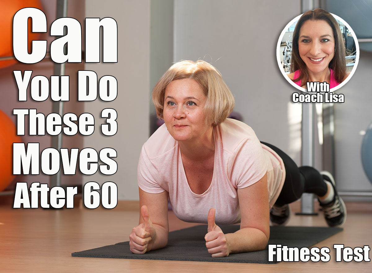 Charming Middle aged woman standing in plank position after a workout. The concept of health and longevity. If You Can Master These 3 Bodyweight Movements After 60, You're Stronger Than Most. Cover