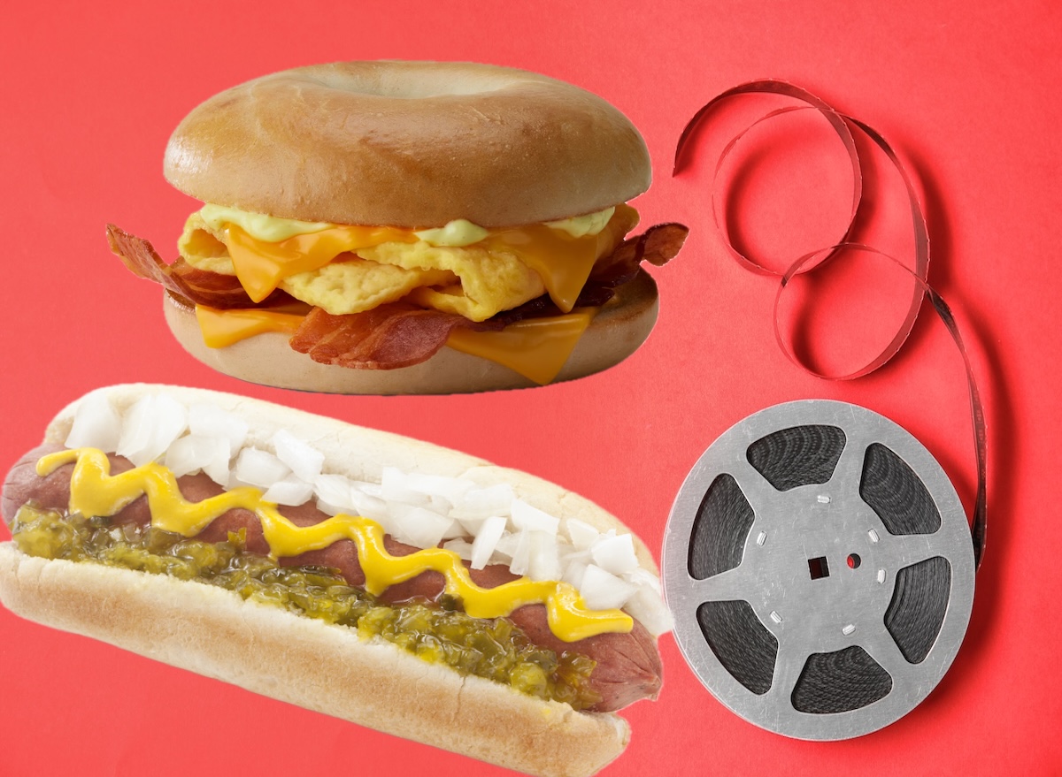 Movie,Reel,On,Color,Background,,Top,View,With,Space,For