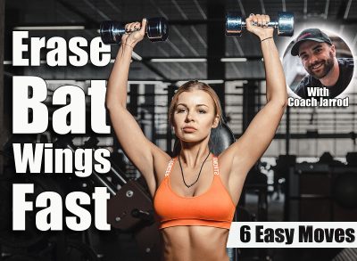 perfect sexy girl in orange top, short yellow pants doing an exercise on the shoulders with a dumbbell in the gym sitting on front view. classic exercises for shoulder sitting on bench lift dumbbell. 6 Triceps & Shoulder Exercises That Erase Bat Wings After 50 (No Floor). Cover