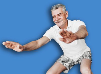 A retired man squats in the gym, he is cheerful and in good physical shape. If You Can Complete These 4 Standing Exercises After 60, You're Fitter Than Most. Cover