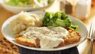 country fried steak with southern style peppered milk gravy