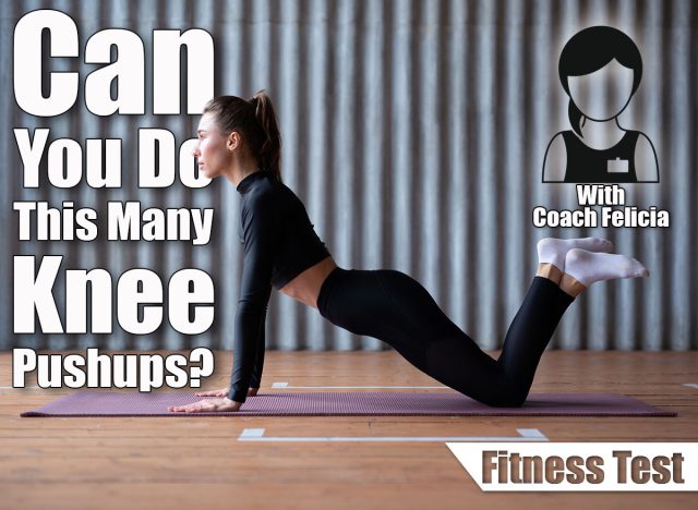 Fit woman doing push ups from knees. Over 50? If You Can Do This Many Knee Pushups, Your Upper Body Is Stronger Than Most. Cover