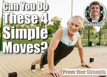 Grey senior man listening music and doing push-ups while working out in park. If You Can Do These 4 Bodyweight Exercises After 60, You're Stronger Than Most 40-Year-Olds. Cover