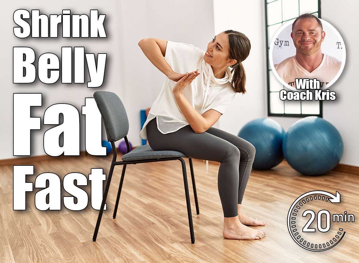 Young hispanic woman smiling confident training yoga at sport center. 6 Chair Moves That Shrink Stubborn Belly Fat Faster Than Crunches After 50. Cover