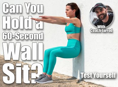 Sporty woman doing squats against a white wall outside in the sun. Over 45? If You Can Wall Sit This Long, Your Body Beats Your Age. Cover