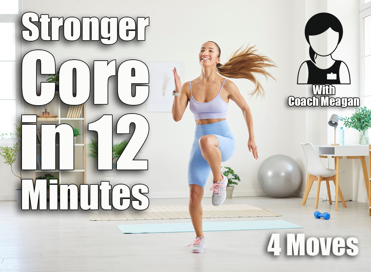 Happy woman is running in place at home gym during workout. This exercise reflects dedication to sport training, fitness, and body care, emphasizing a joyful and healthy approach to staying fit. This 12-Minute Standing Routine Builds Core Strength Better Than Planks After 40. Cover
