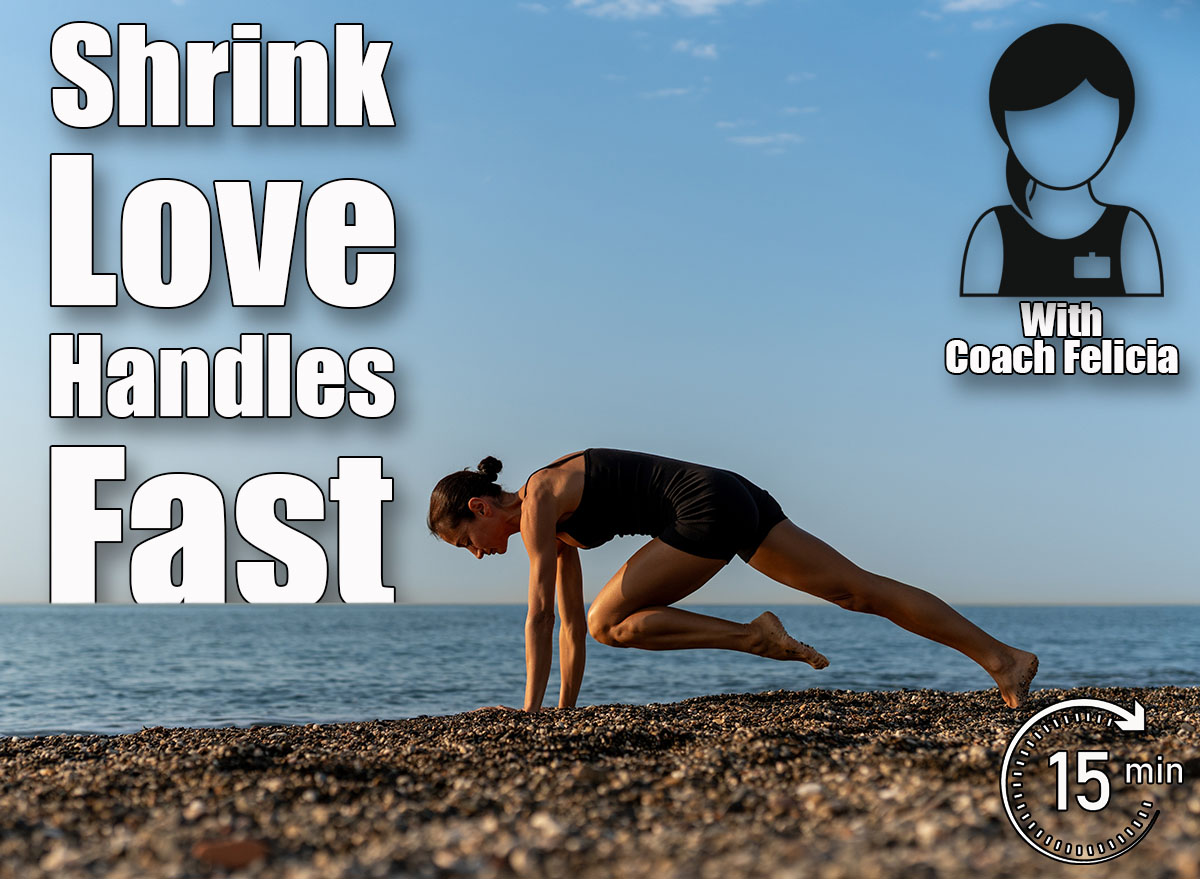 Fit woman wearing black activewear performing mountain climbers. 9 Best HIIT Exercises To Melt Love Handles - update. Cover