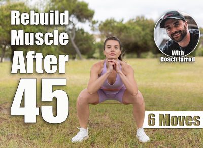 Woman exercising outdoors doing squats with resistance band. 6 Daily Standing Moves That Rebuild Lost Muscle Better Than Weights After 45. Cover