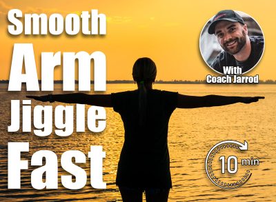 Young woman she spread her arms out to the sides enjoying a beautiful evening near the estuary. 7 Standing Exercises That Smooth Arm Jiggle in 30 Days After 45 (No Weights). Cover