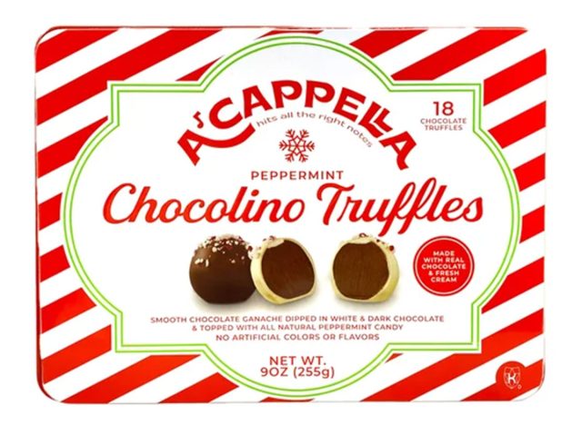 A'cappella 18 Peppermint Chocolino Truffle Tin, 2-pack