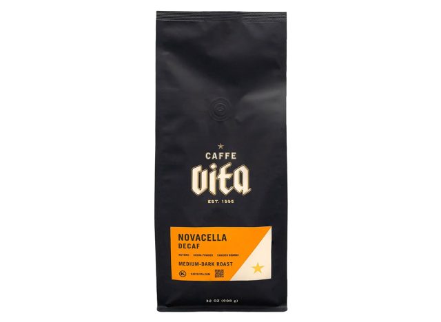 Caffe Vita Novacella Decaf Ground Coffee, Medium- Dark Roast, 2 lb bag. 2-pack