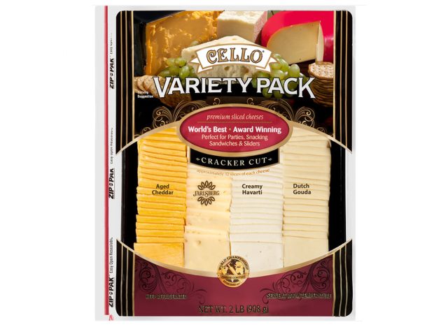 Cello Variety Pack, Cracker Cut, Premium Sliced Cheeses, 2 lbs